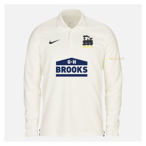 Zelus-Nike Cricket Long Sleeve Game Polo - Sail/Obsidian