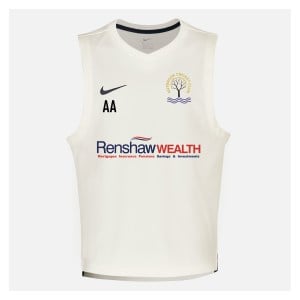 Zelus-Nike Cricket Sleeveless Thermal Top - Sail/Obsidian