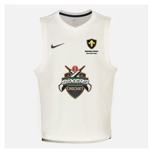 Zelus-Nike Cricket Sleeveless Thermal Top - Sail/Obsidian