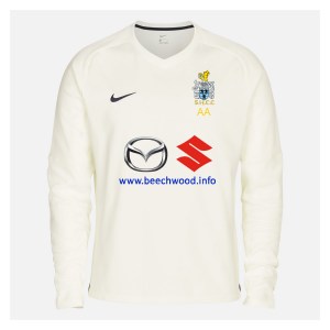 Zelus-Nike Cricket Long Sleeve Thermal Top - Sail/Obsidian