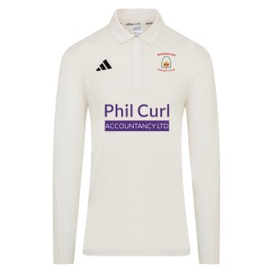 adidas-SS Elite Long-Sleeve Polo Shirt - Ivory/White
