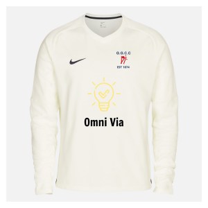 Zelus-Nike Cricket Long Sleeve Thermal Top - Sail/Obsidian