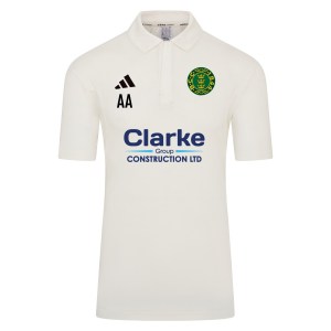 adidas-SS Elite Short Sleeve Cricket Shirt - Ivory/White