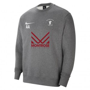 Nike Team Club 20 Fleece Crew Sweatshirt - Charcoal Heather/White/White