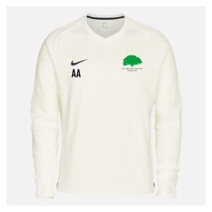 Zelus-Nike Cricket Long Sleeve Thermal Top - Sail/Obsidian