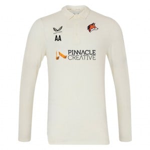 Castore Cricket LS Polo Tech - Cream/Black