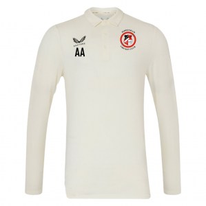 Castore Cricket LS Polo Tech - Cream/Black