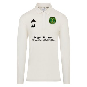 adidas-SS Elite Long-Sleeve Polo Shirt - Ivory/White