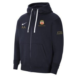 Nike Team Club 20 Fleece Full-Zip Hoodie - Obsidian/White/White
