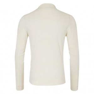 Castore Cricket Long-Sleeve Polo - CREAM/BLACK