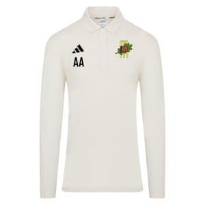 adidas-SS Elite Long-Sleeve Polo Shirt - Ivory/White