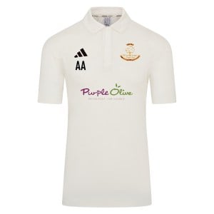 adidas-SS Elite Short Sleeve Cricket Shirt - Ivory/White