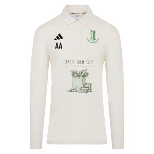 adidas-SS Elite Long-Sleeve Polo Shirt - Ivory/White