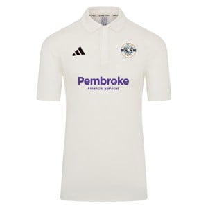adidas-SS Elite Short Sleeve Cricket Shirt - Ivory/White