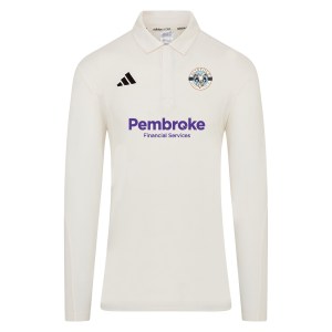 adidas-SS Elite Long-Sleeve Polo Shirt - Ivory/White