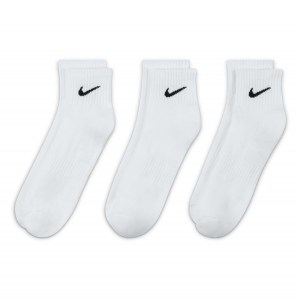 Nike Everyday Cushion Ankle Training Socks (3 Pair) White-Black