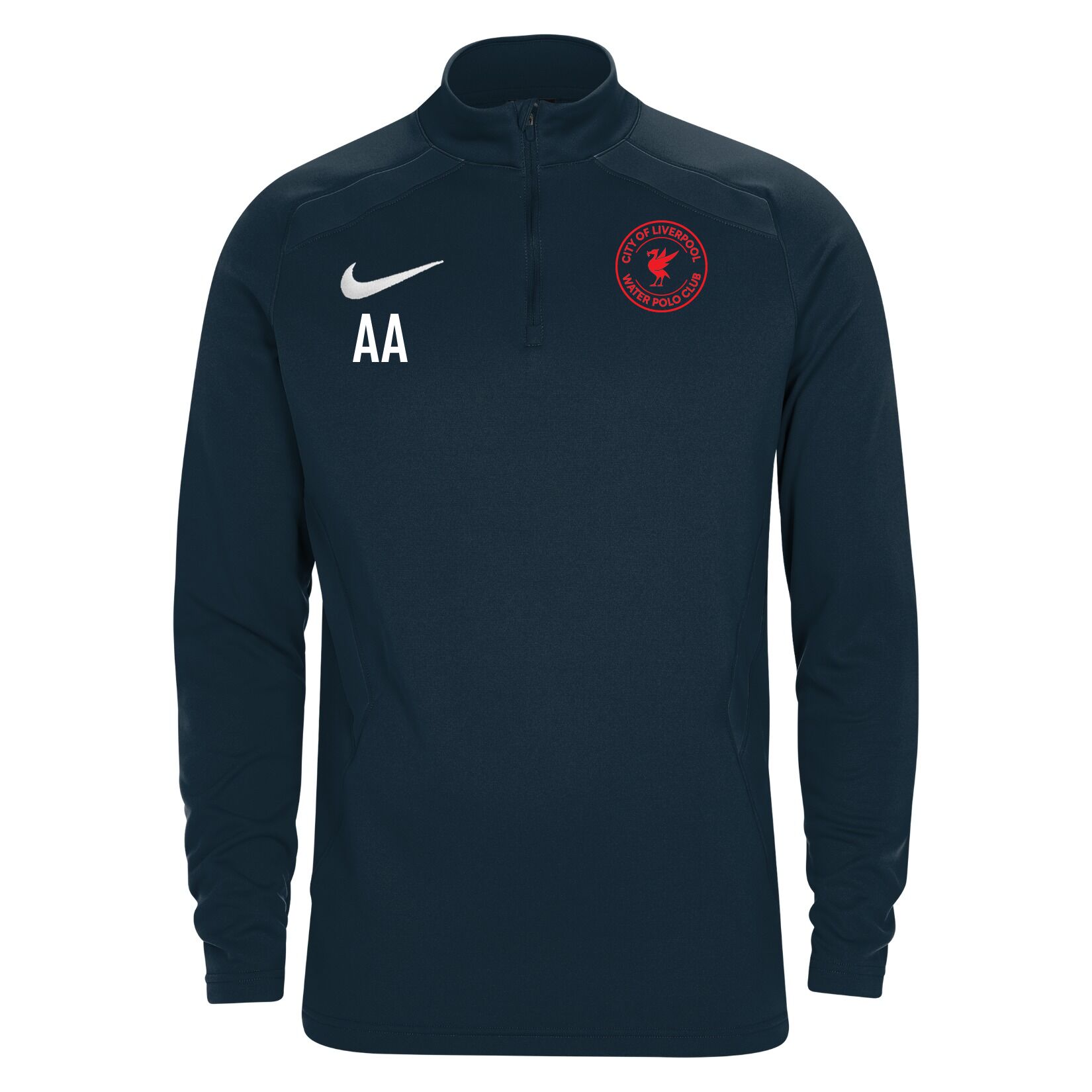 Zelus-Nike 1/4 Zip Midlayer - Obsidian/White