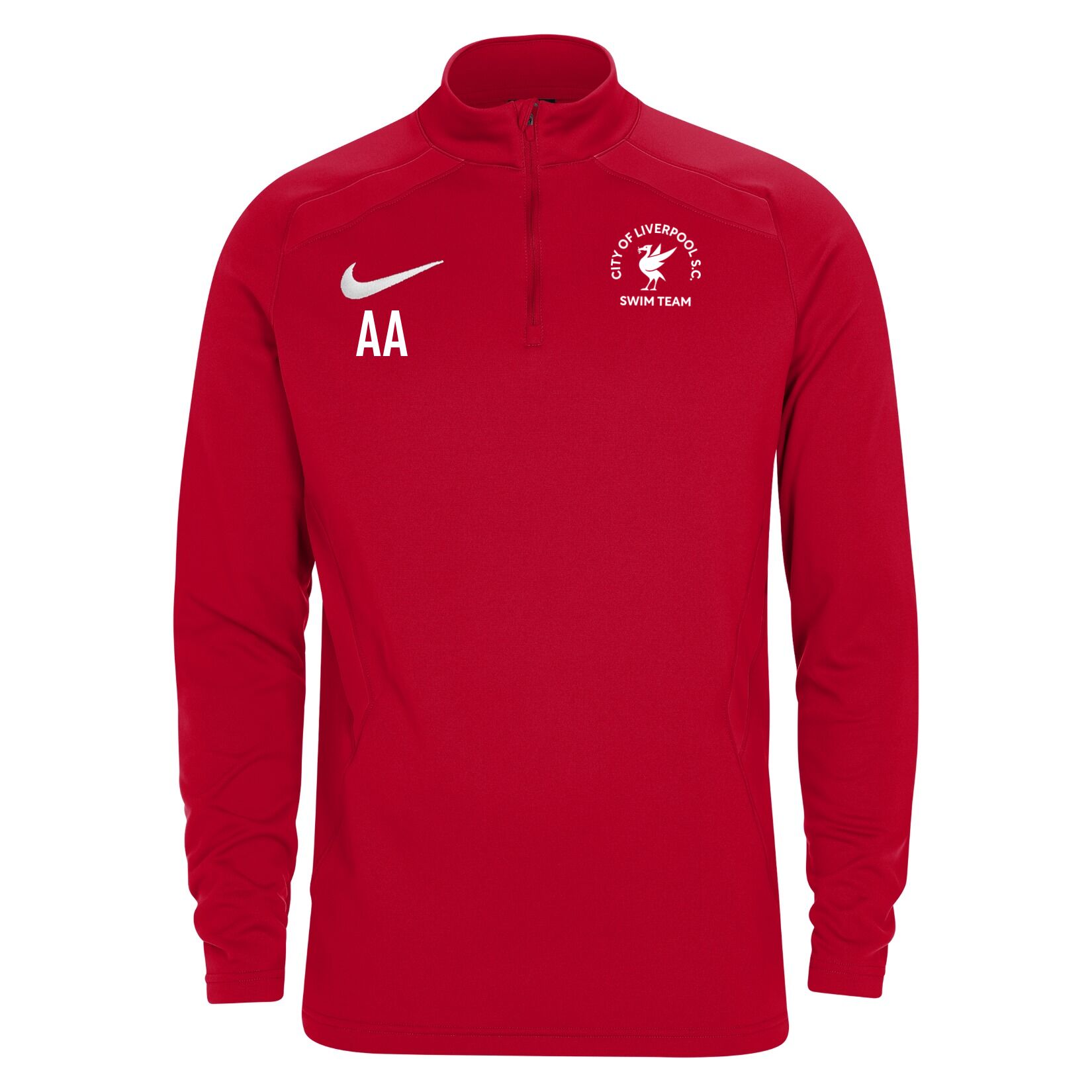 Zelus-Nike 1/4 Zip Midlayer - University Red/White