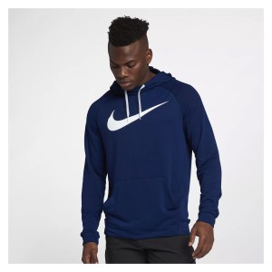 Nike Dry Training Hoodie Blue Void-White