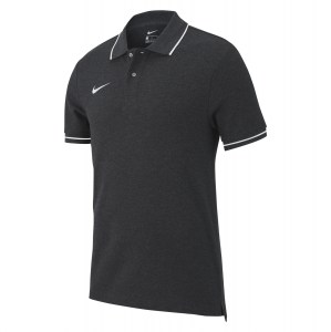 Nike Team Club 19 Polo Charcoal Heathr-White