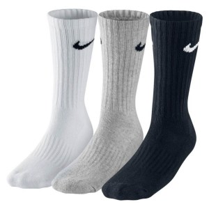 Nike 3 PACK VALUE COTTON CREW TRAINING SOCKS Grey Heather-Black-White-Bl