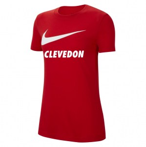 Nike Womens Team Club 20 Swoosh Tee (W) University Red-White