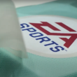 A logo being printed onto a football shirt.