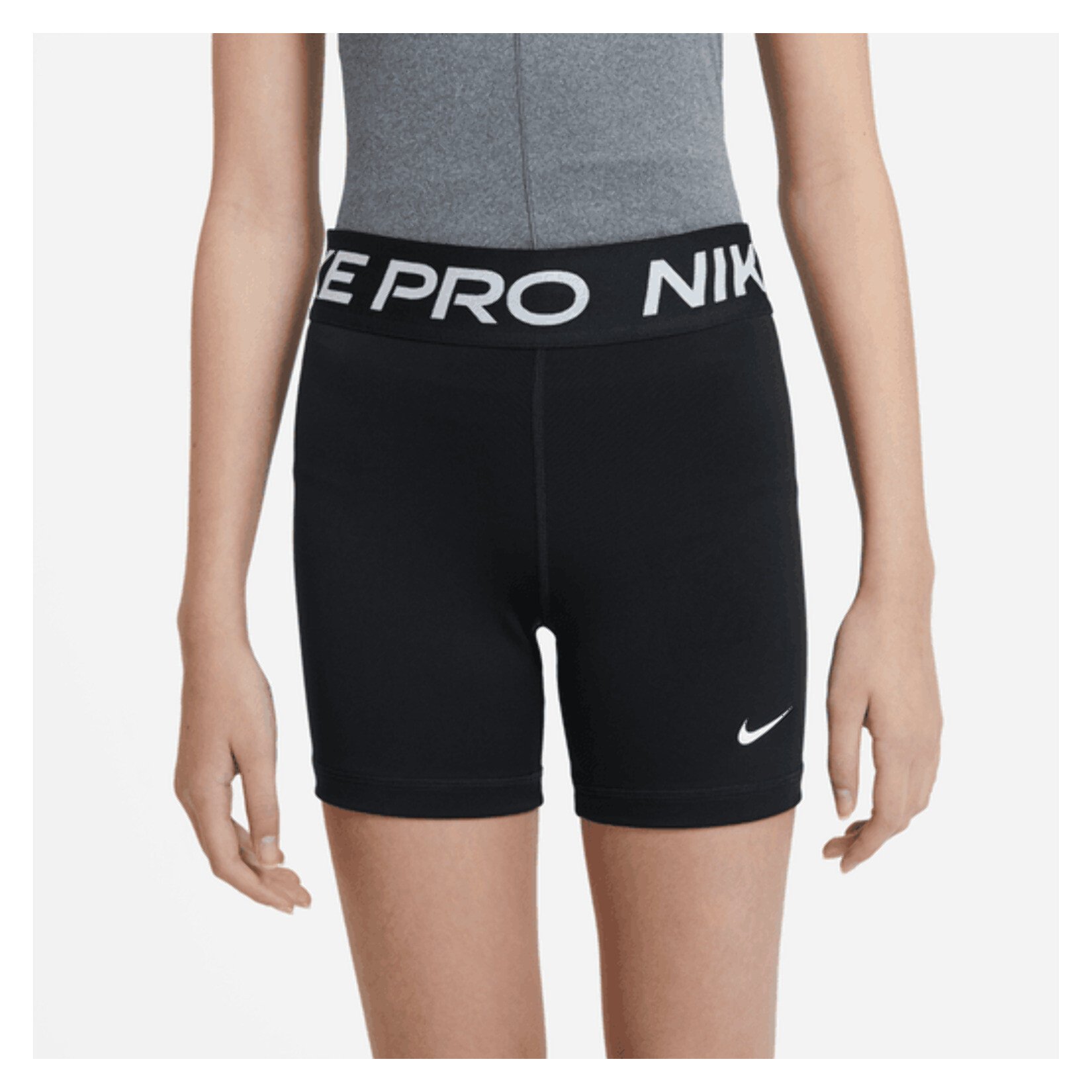 Nike Pro Girls 3 Inch Shorts - BLACK/WHITE