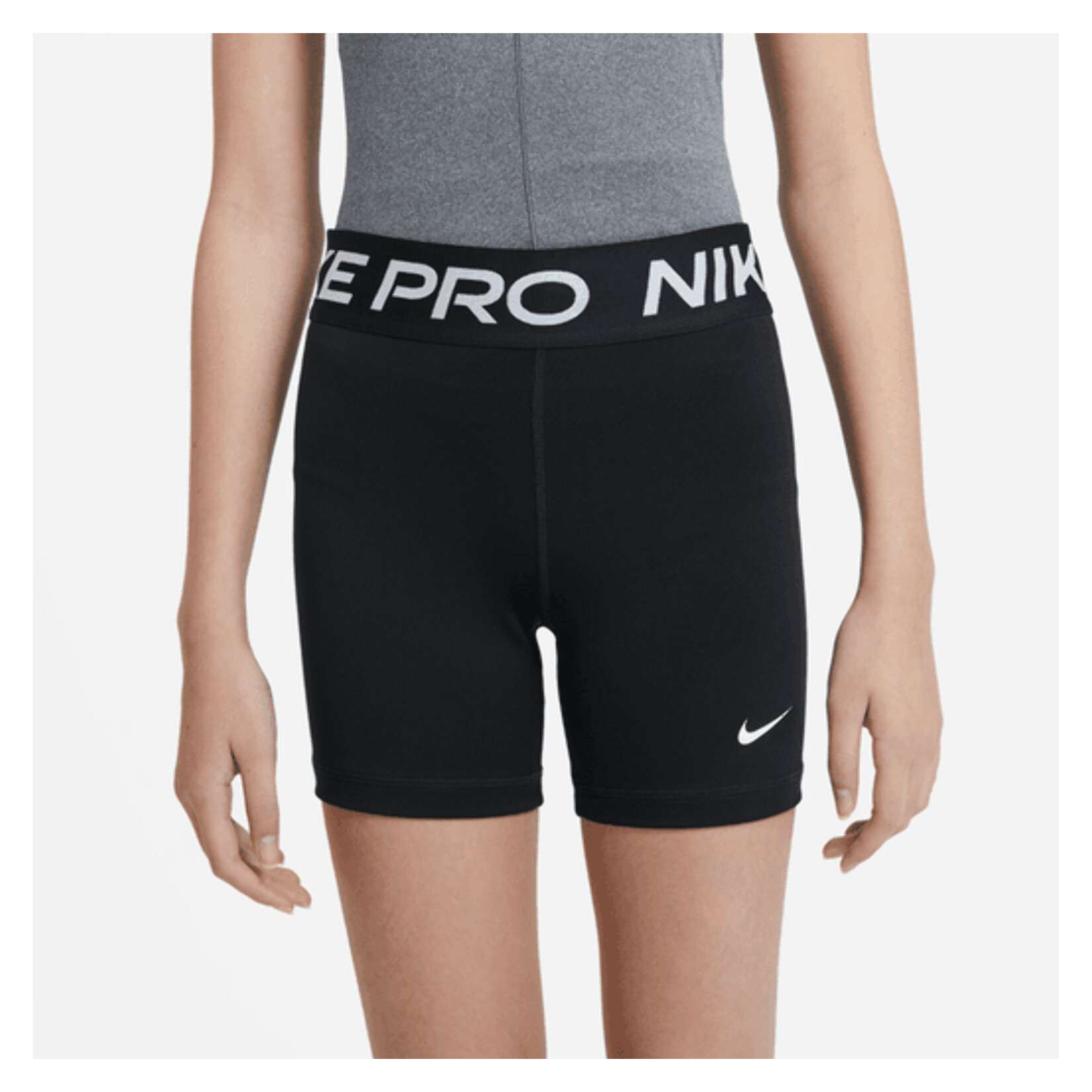 Nike Pro Girls 3 Inch Shorts - BLACK/WHITE