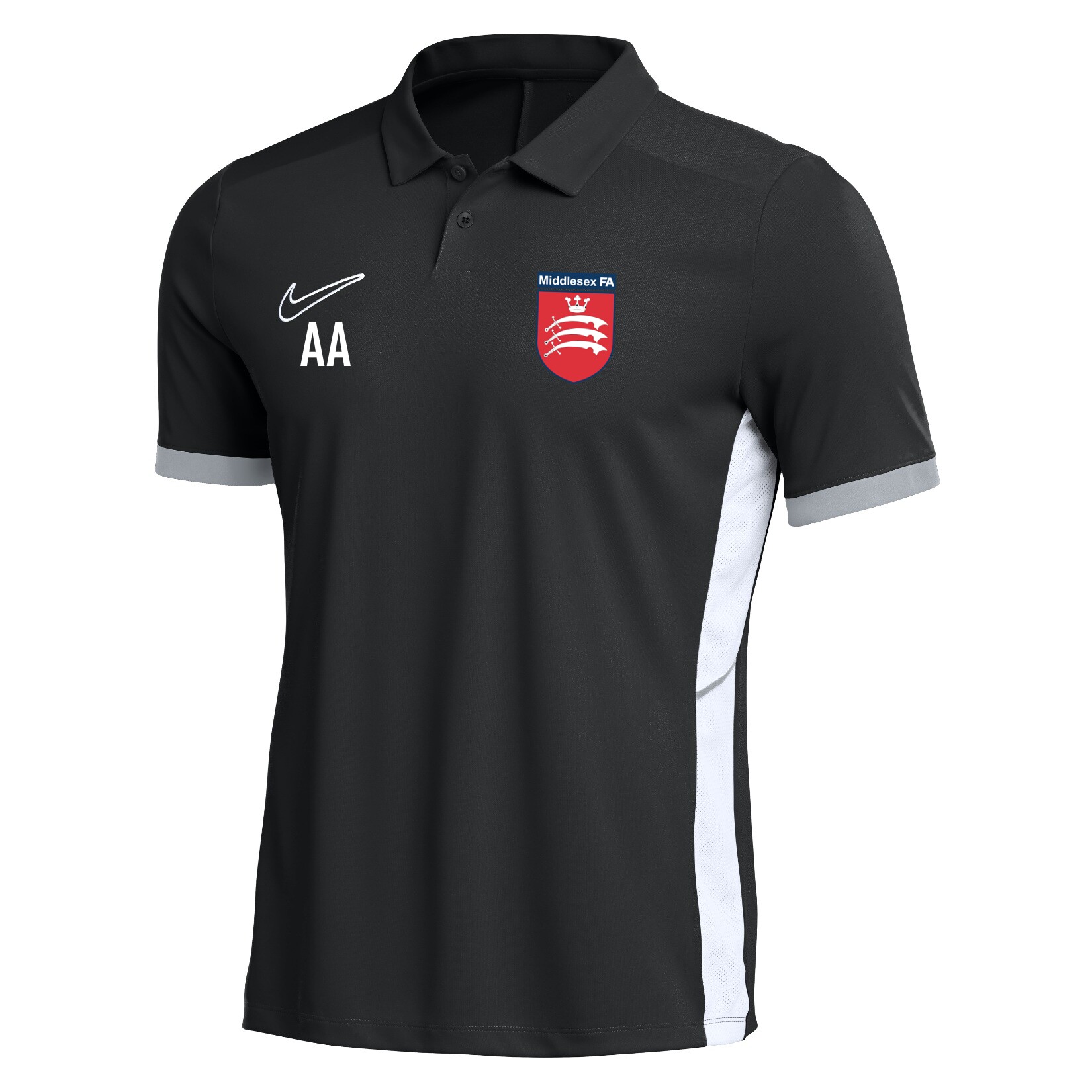 Nike Dri-FIT Academy 25 Polo - Black/White/White