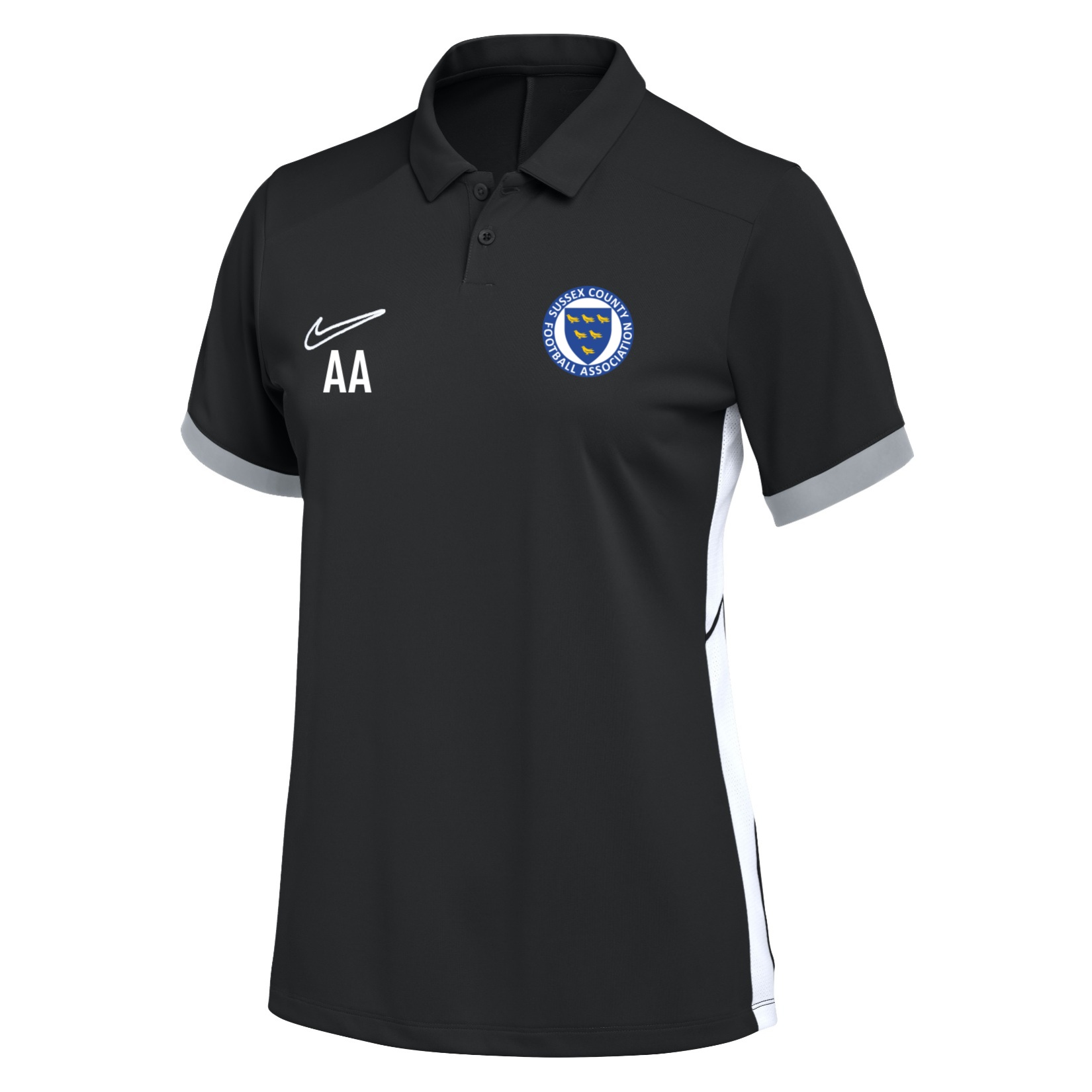 Nike Dri-FIT Academy 25 Polo (W) - Black/White/White