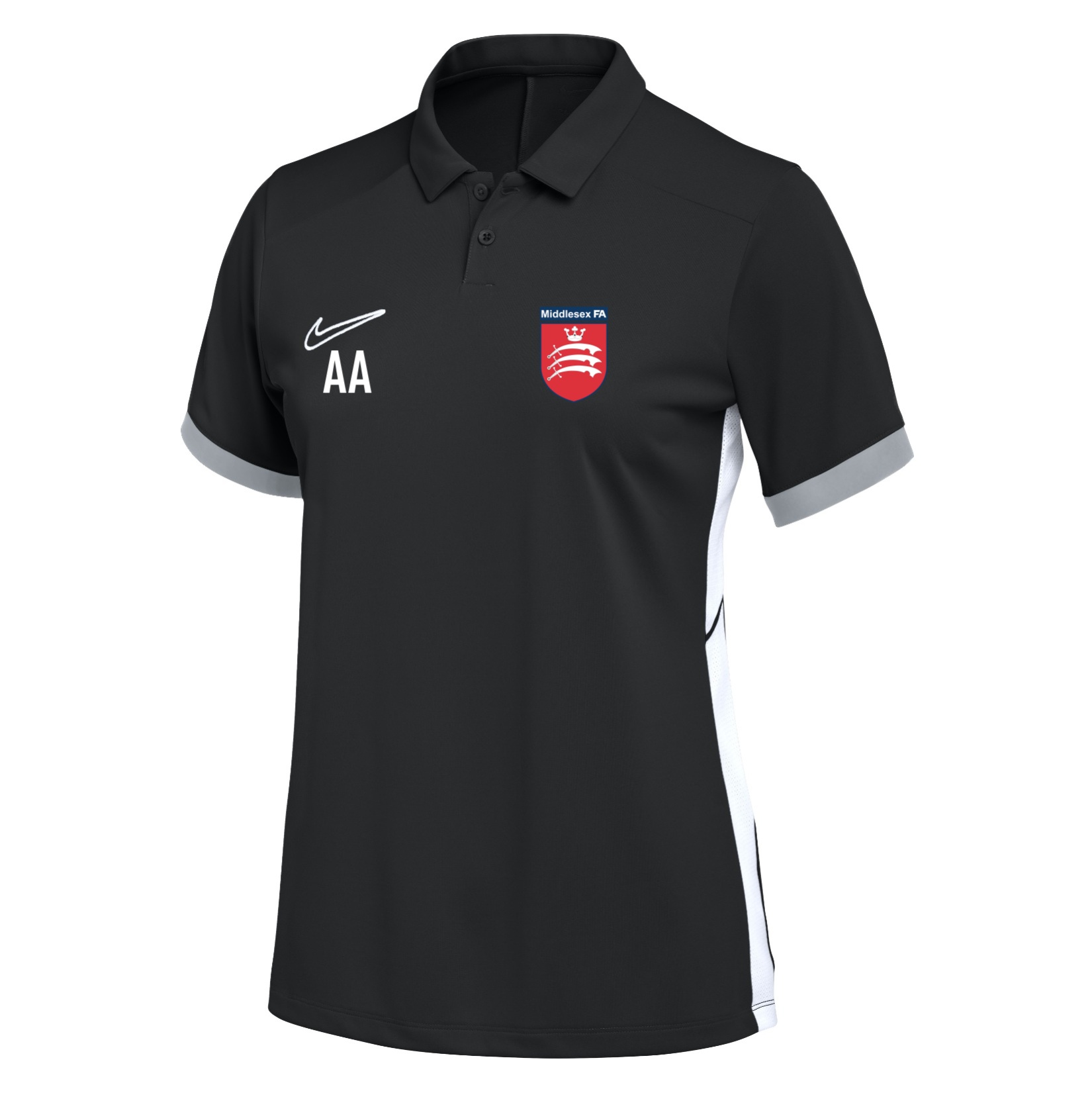 Nike Dri-FIT Academy 25 Polo (W) - Black/White/White