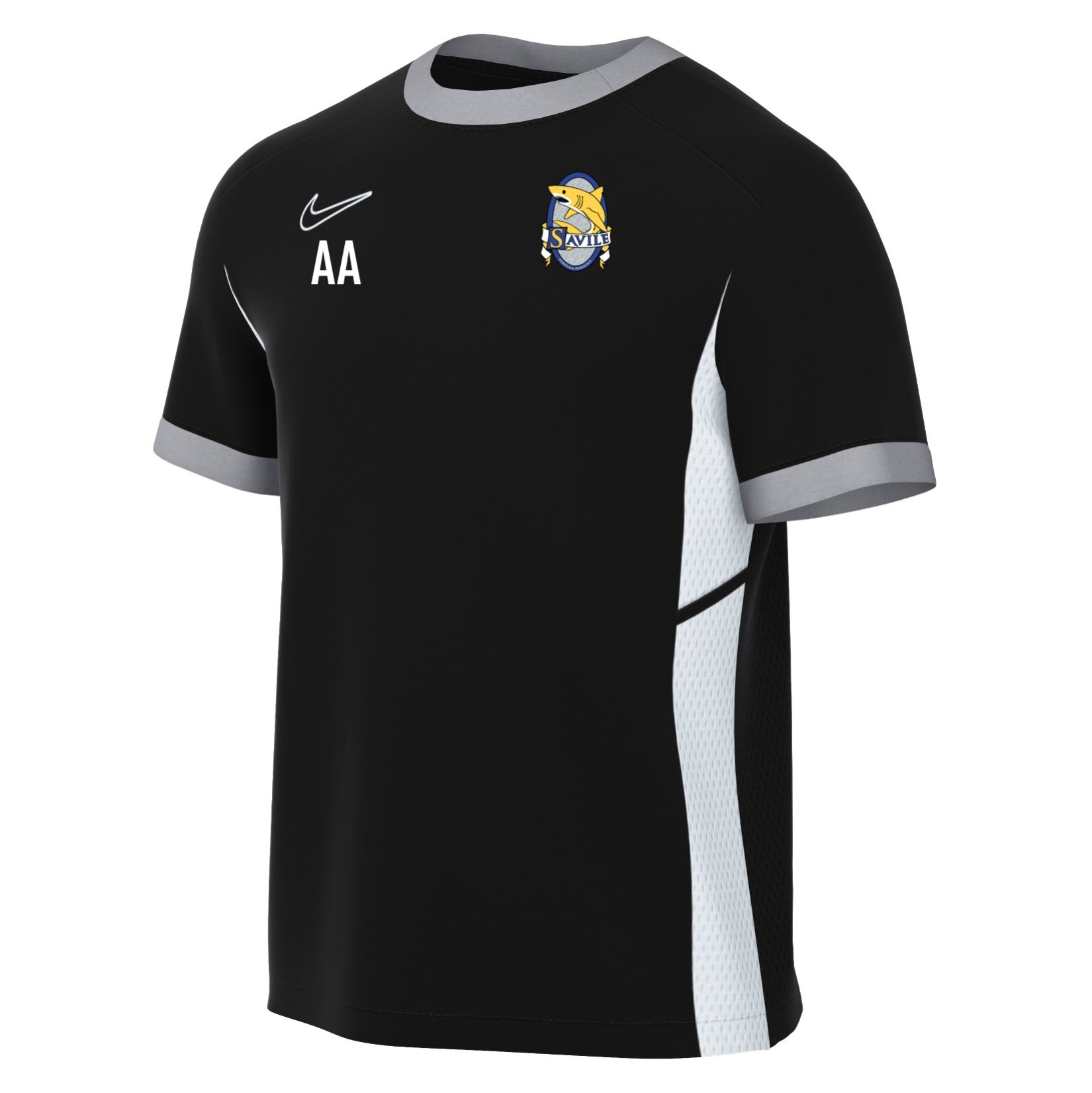 Nike Academy 25 Short-Sleeve Training Top - Black/White/White
