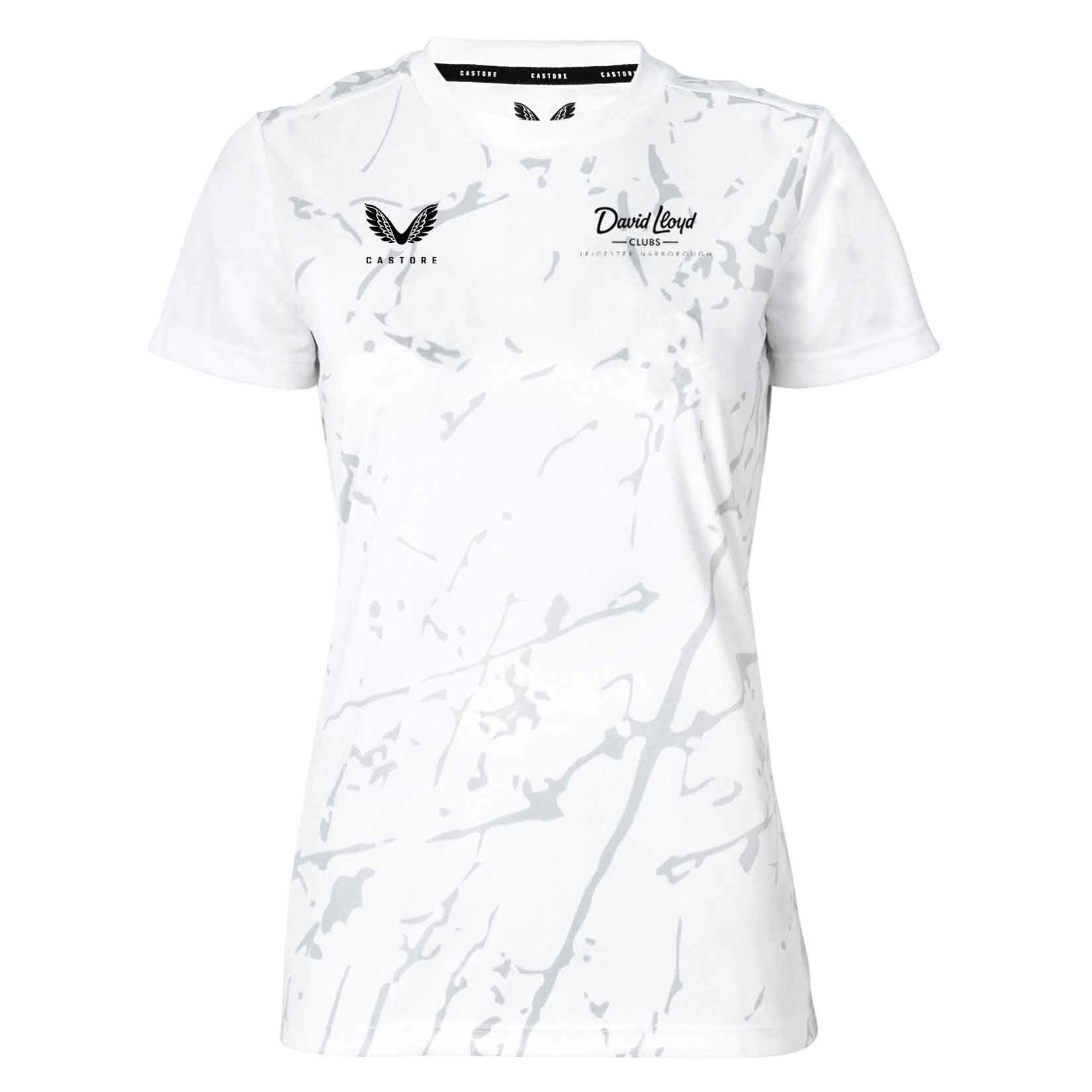 Castore Womens Castore Marble Printed Short Sleeve Training Tee (W) White-Grey