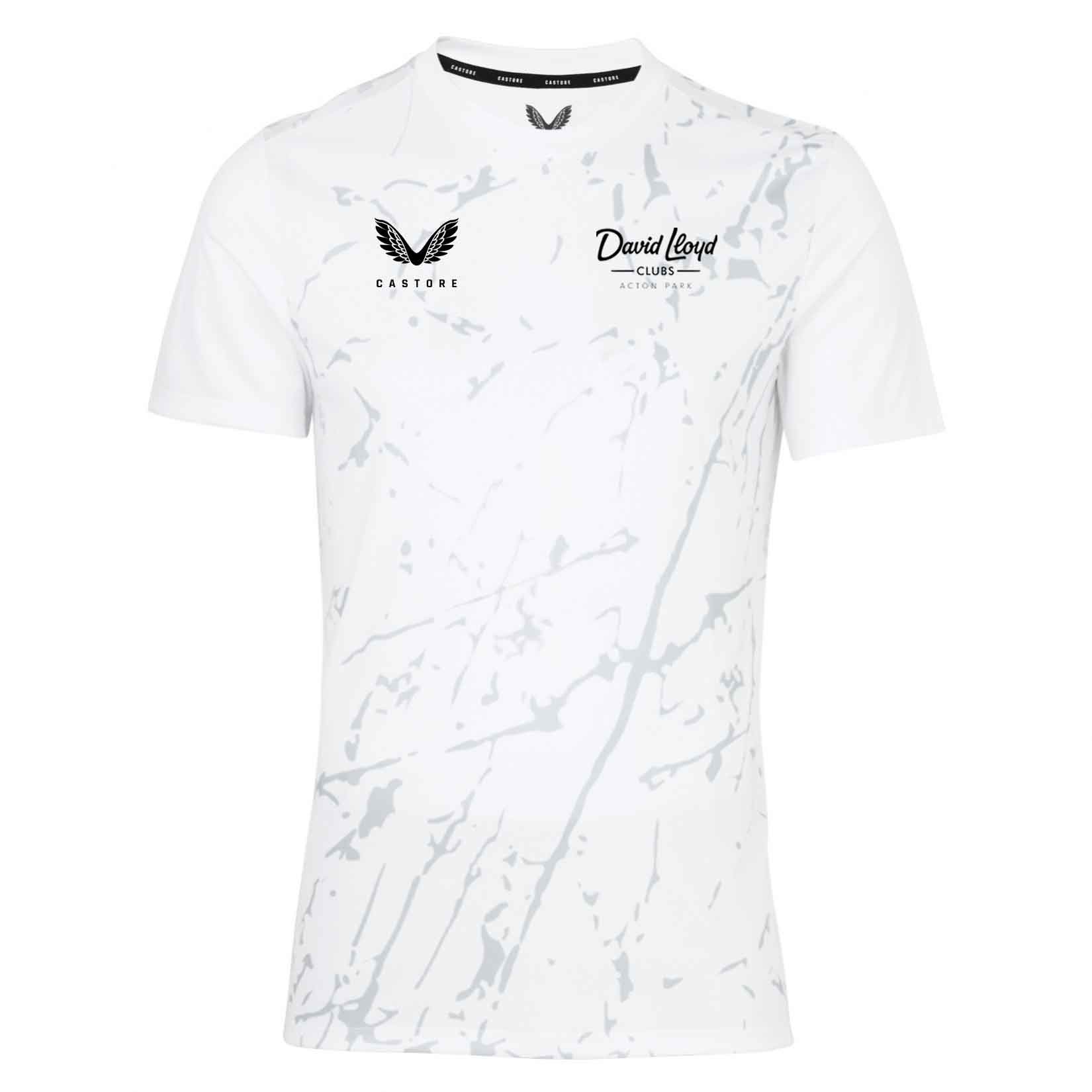 Castore Womens Castore Marble Printed Short Sleeve Training Tee (W) White-Grey