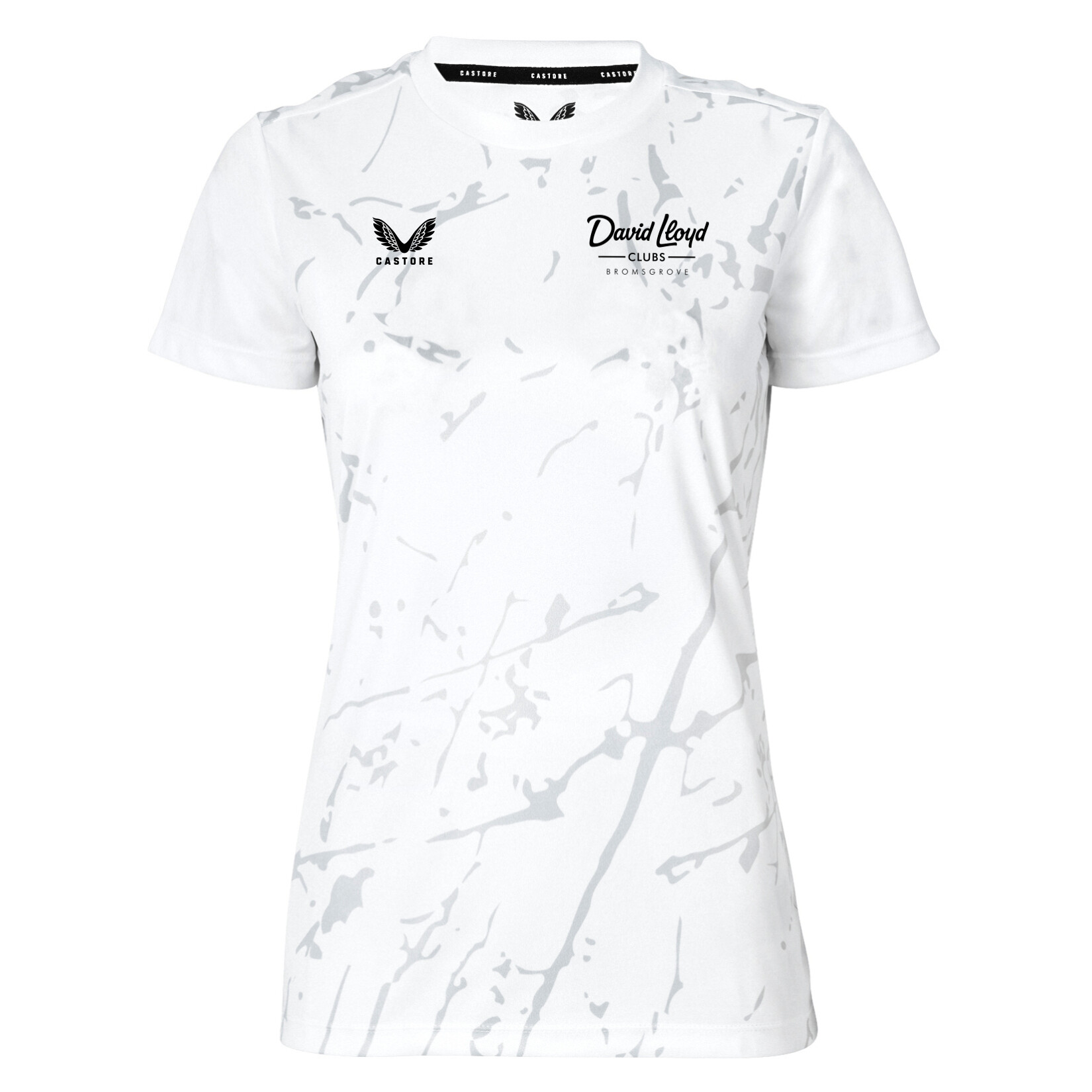 Castore Marble Printed Short Sleeve Training Tee (W) - White/Grey