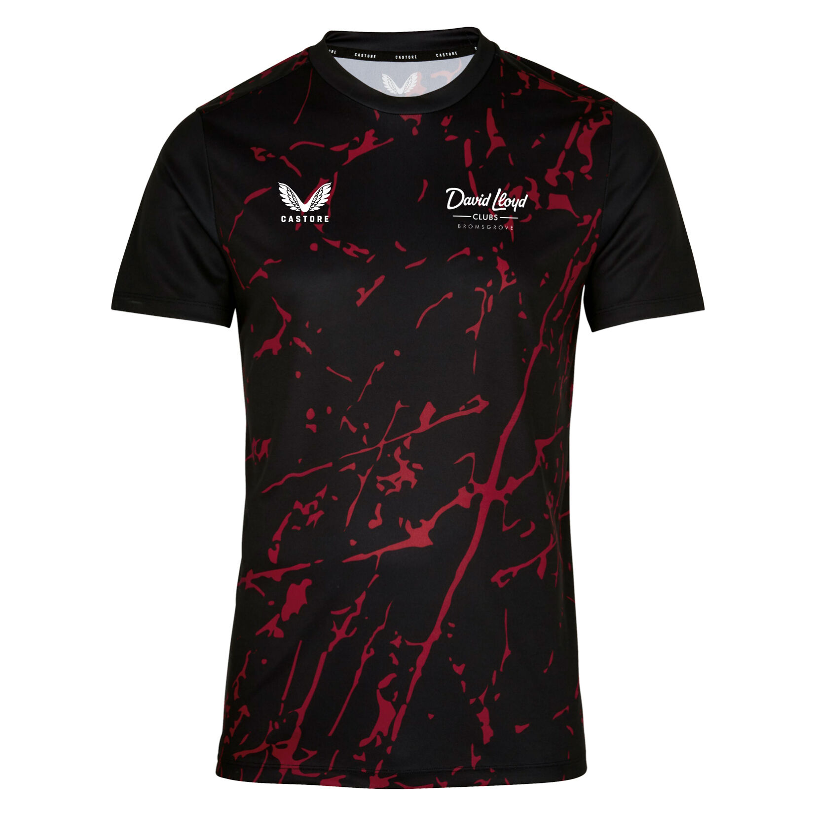 Castore Marble Printed Short Sleeve Training Tee - Black/Red