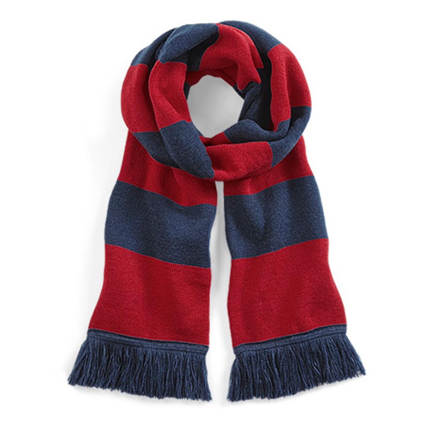 Beechfield Stadium Scarf French Navy-Classic Red