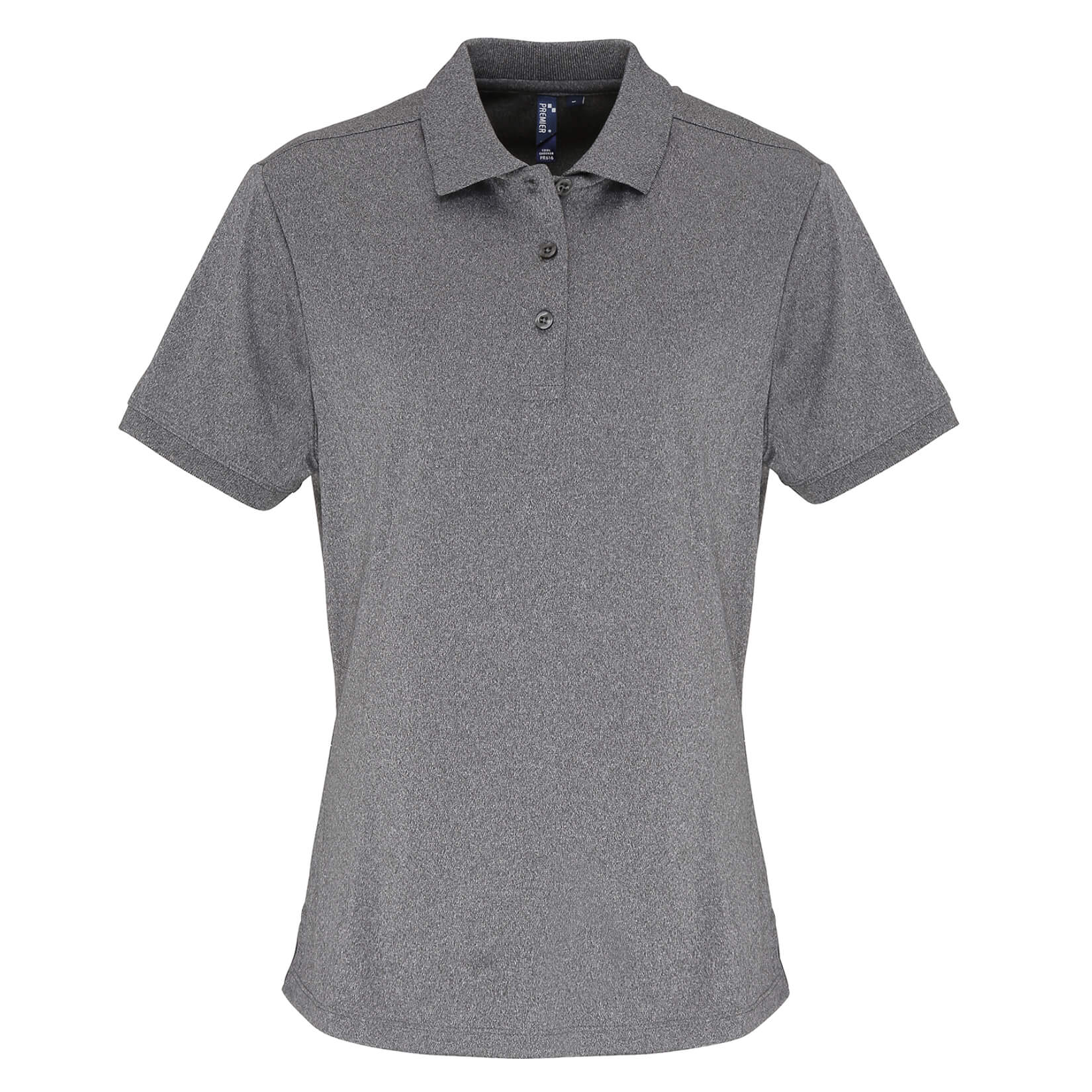 Womens Coolchecker pique polo (W) Grey Melange