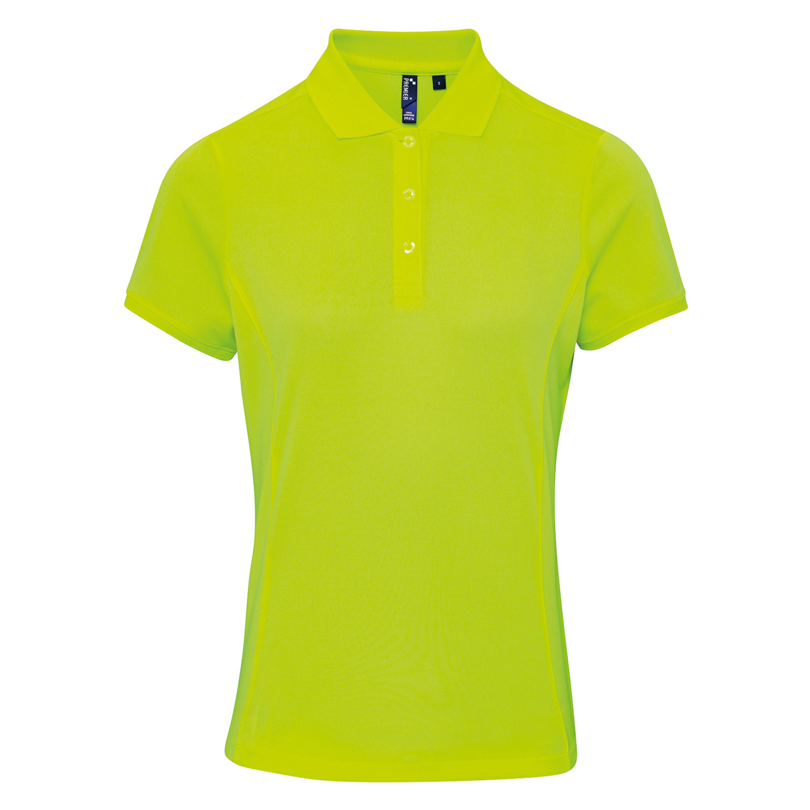 Womens Coolchecker pique polo (W) Neon Yellow