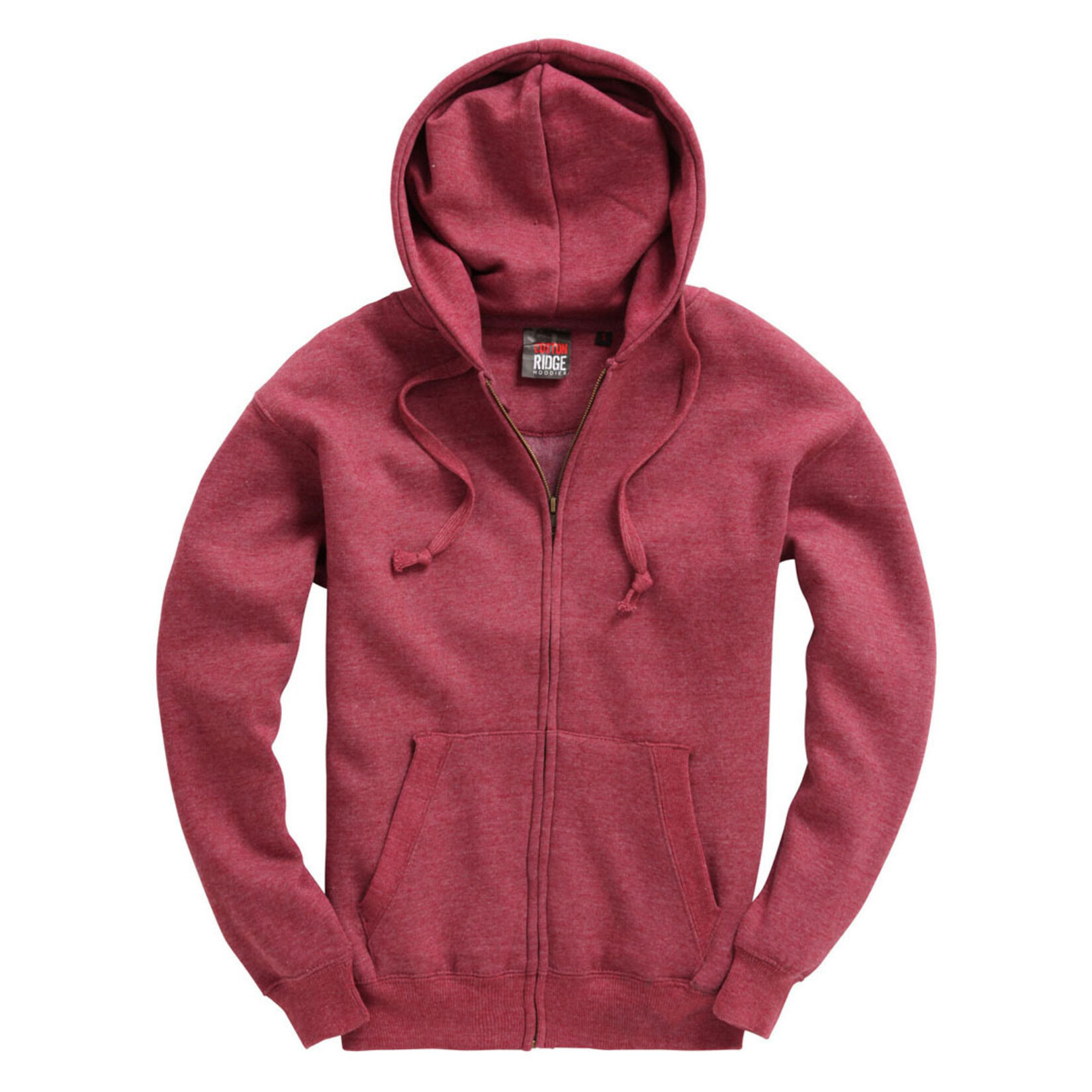 Cottonridge Premium Full Zip Hoodie - Wine Melange