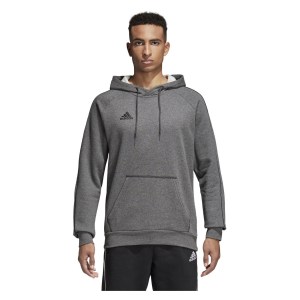 Adidas Core 18 Hoodie Dark Grey Heather-Black