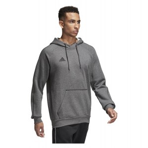 Adidas Core 18 Hoodie Dark Grey Heather-Black