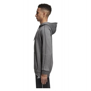 Adidas Core 18 Hoodie Dark Grey Heather-Black