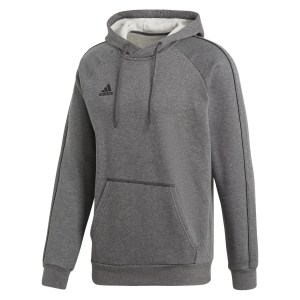 Adidas Core 18 Hoodie Dark Grey Heather-Black