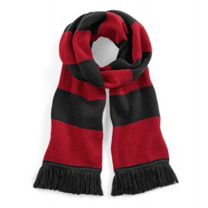 Beechfield Stadium Scarf Black-Classic Red