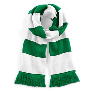 Beechfield Stadium Scarf Kelly Green-Wht
