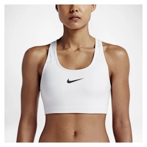 Nike Womens Women's Swoosh Sports Bra White-Black