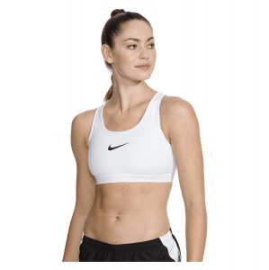 Nike Womens Women's Swoosh Sports Bra White-Black