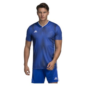 Adidas Tiro 19 Short Sleeve Shirt Bold Blue-White